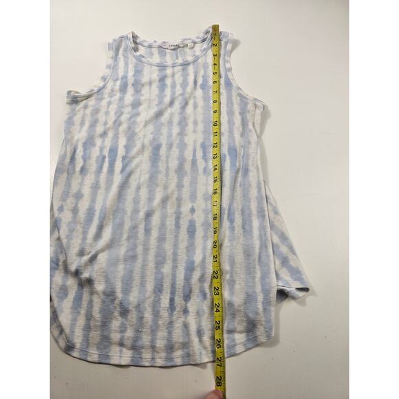 Athleta size M chambray high collar tank tie-dye blue white modal blend EUC boho - Picture 6 of 7